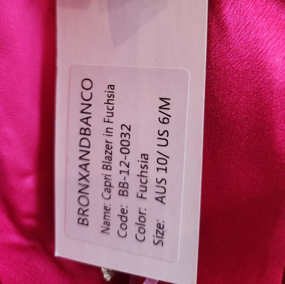 Bronx and Banco Capri Blazer in Fushsia Fuchsia - Size AUS 10/US 6/Medium - NWT - Picture 9 of 15